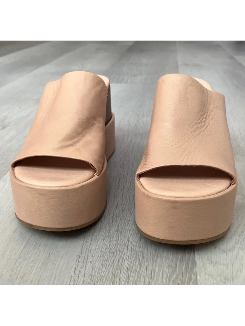 MATISSE PINK GEORGIA PLATFORM LEATHER MULE SLIP ON CHUNKY HEEL WOMENS 9